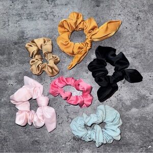 Hair 2 Elastic Head Scarves & Assorted Lot of 6 Scrunchies